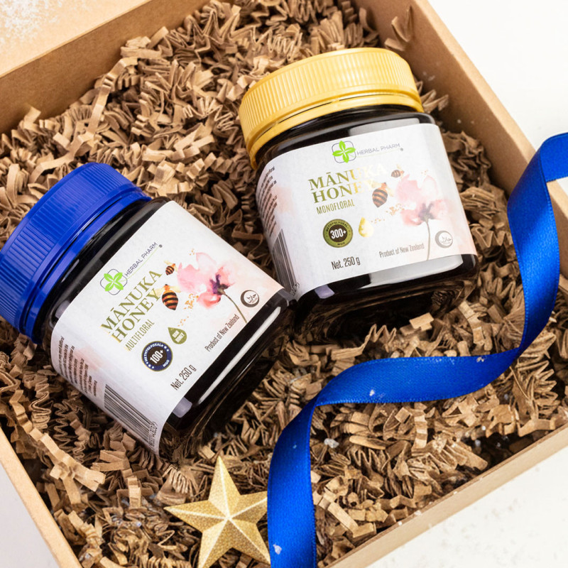 Zestaw Miód Manuka 100+ i 300+ MGO | Prezent na Odporność | Herbal Pharm