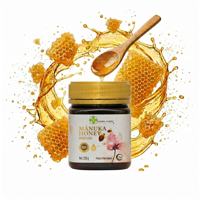 Miód Manuka 300+ MGO | Naturalne Wsparcie Odporności | Herbal Pharm
