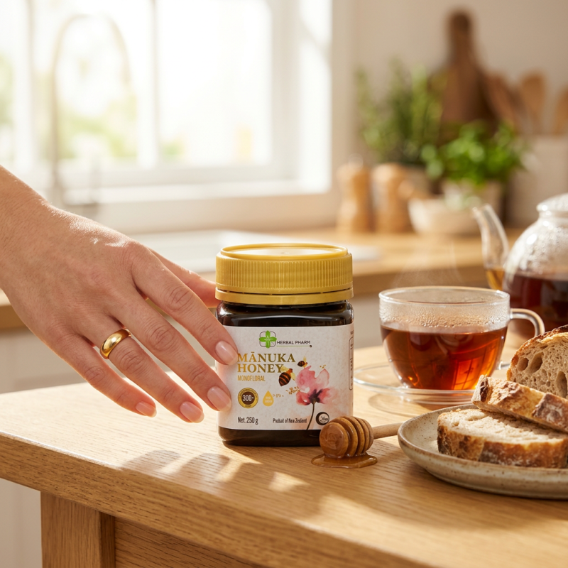 Miód Manuka 300+ MGO | Naturalne Wsparcie Odporności | Herbal Pharm