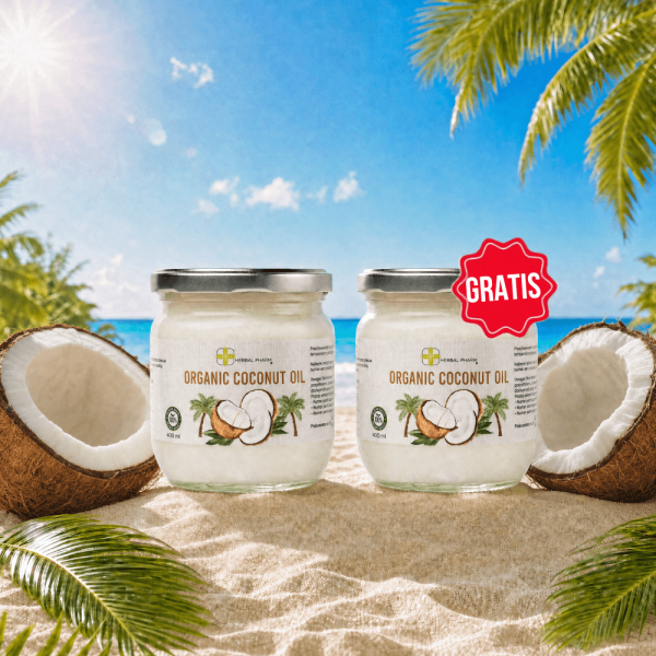 Olej Kokosowy Extra Virgin BIO 400ml | Tłoczony na Zimno | Herbal Pharm