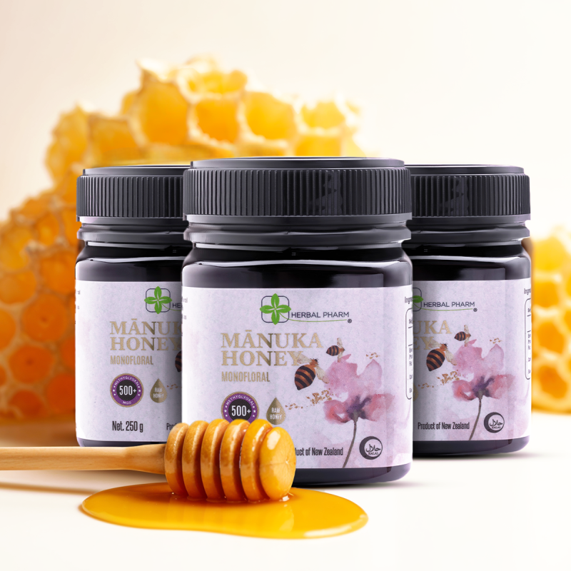 Zestaw 3x Miód Manuka 500+ MGO | Najwyższa Moc | Herbal Pharm