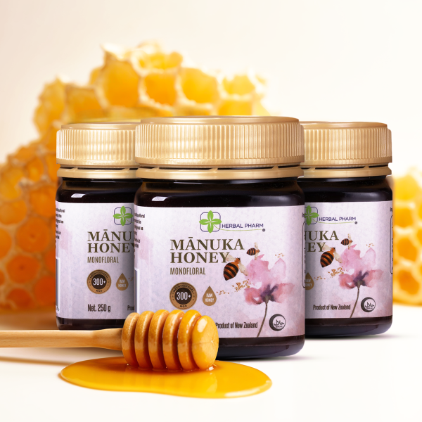 Zestaw 3x Miód Manuka 300+ MGO | Zapas na Cały Sezon | Herbal Pharm