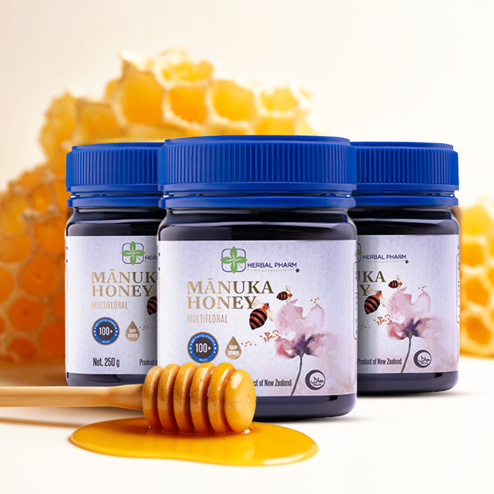 Zestaw 3x Miód Manuka 100+ MGO | Zapas na Odporność | Herbal Pharm