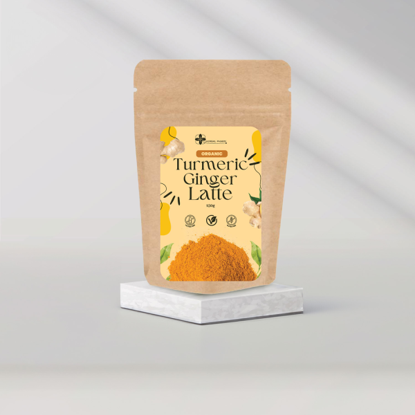 Organiczne latte o smaku kurkumy i imbiru