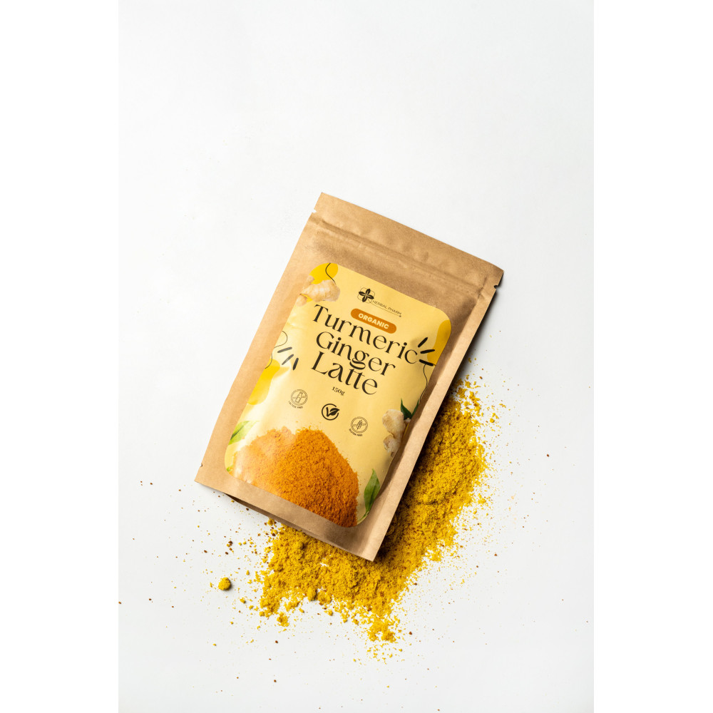 Organiczne latte o smaku kurkumy i imbiru